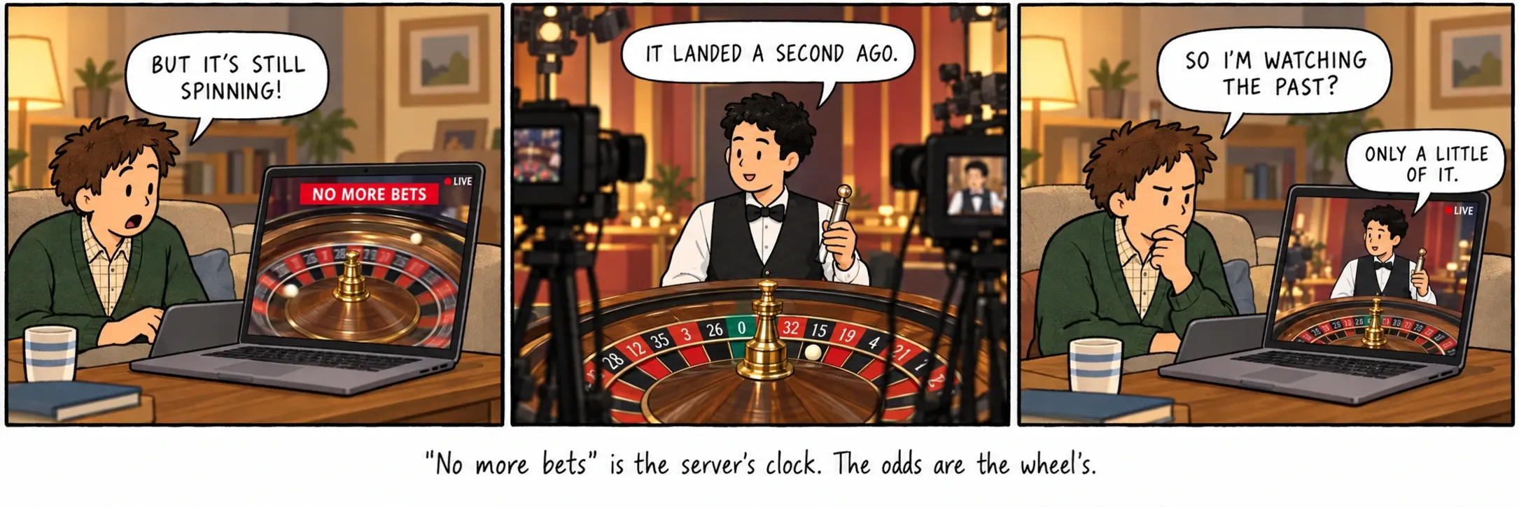 “Puntate chiuse” è l’orologio del server. Le probabilità sono quelle della ruota.